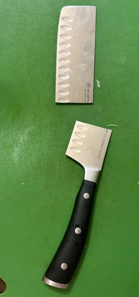 My husband broke our knife in half today by accident.