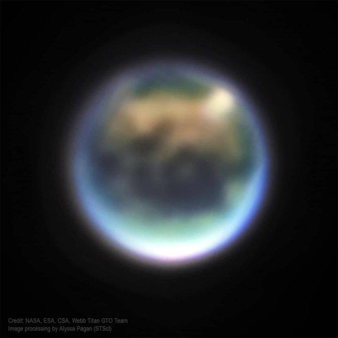 This is Titan, Saturn’s largest Moon captured by NASA’s James Webb Space Telescope.