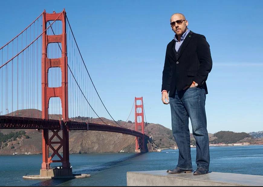 This is Kevin Hines – In 2000 he jumped off the Golden Gate Bridge and miraculously survived because a sea lion was bumping him up and kept his head a…
