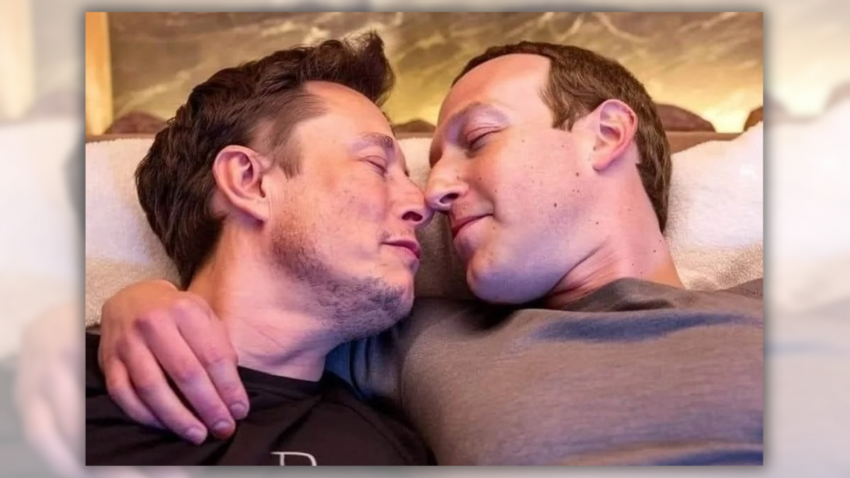 Real Photo of Elon Musk and Mark Zuckerberg Rubbing Noses and Cuddling?