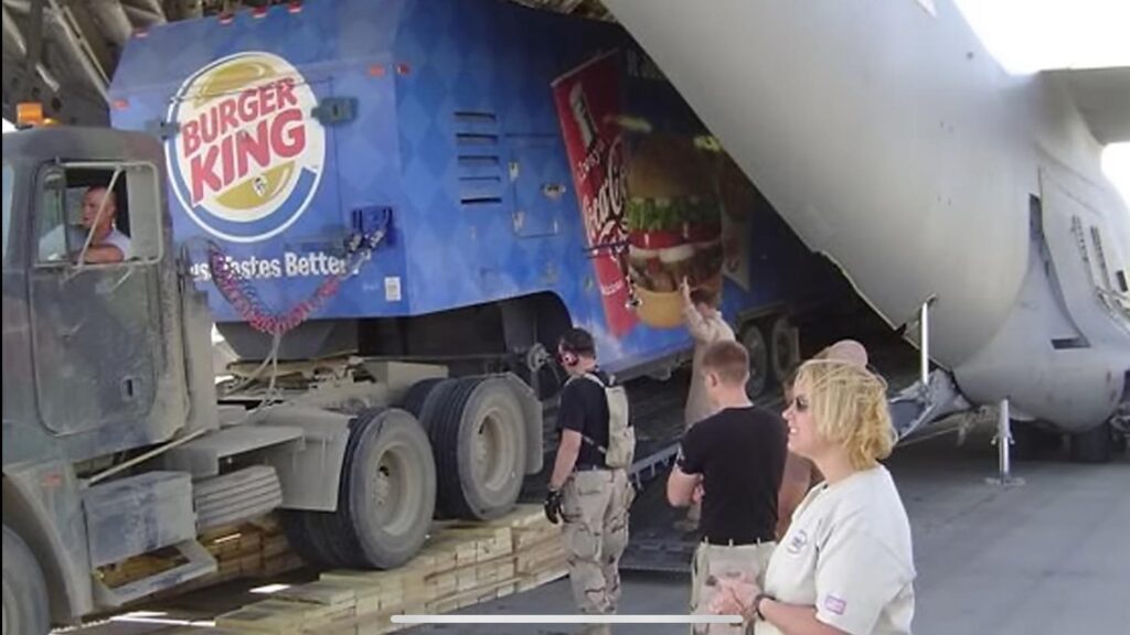 During the occupation of afghan. The U.S Air Force flew in a mobile Burger King along with other’s restaurants