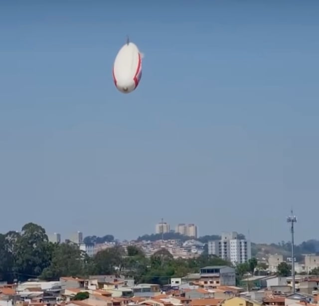 A blimp crashes into buildings in a Sao Paulo suburb in Brazil on Wednesday, Sept. 25th