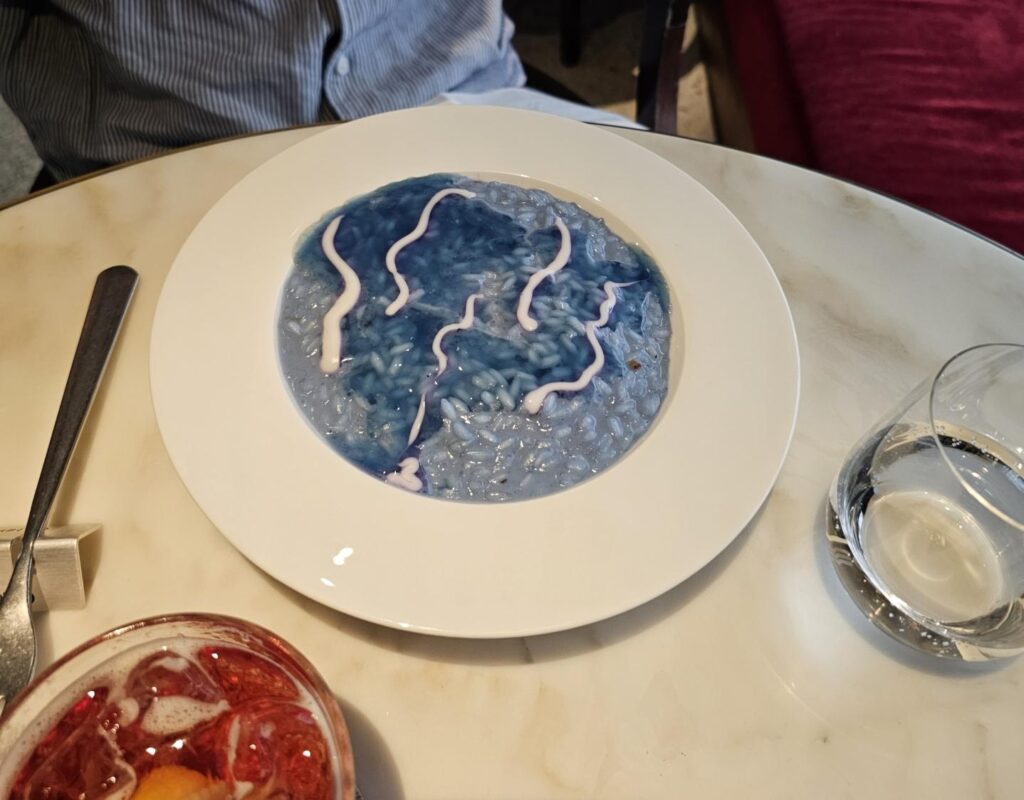 My friend’s Risotto in Milan which looked radioactive and sus