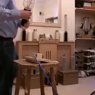 Guy testing a 20000 watt light bulb