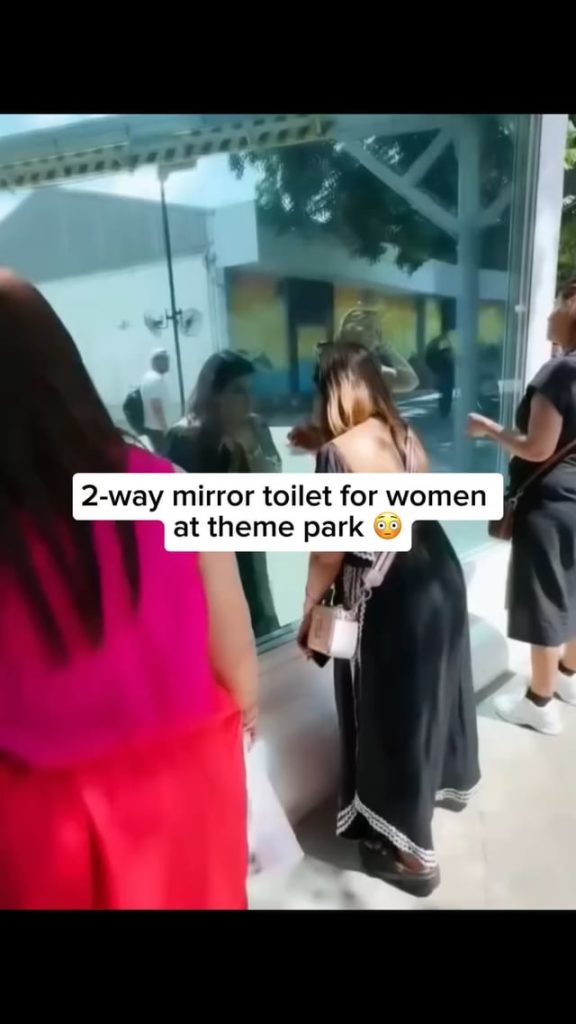 Bizarre toilet with two-way mirror in theme park ( Thailand )