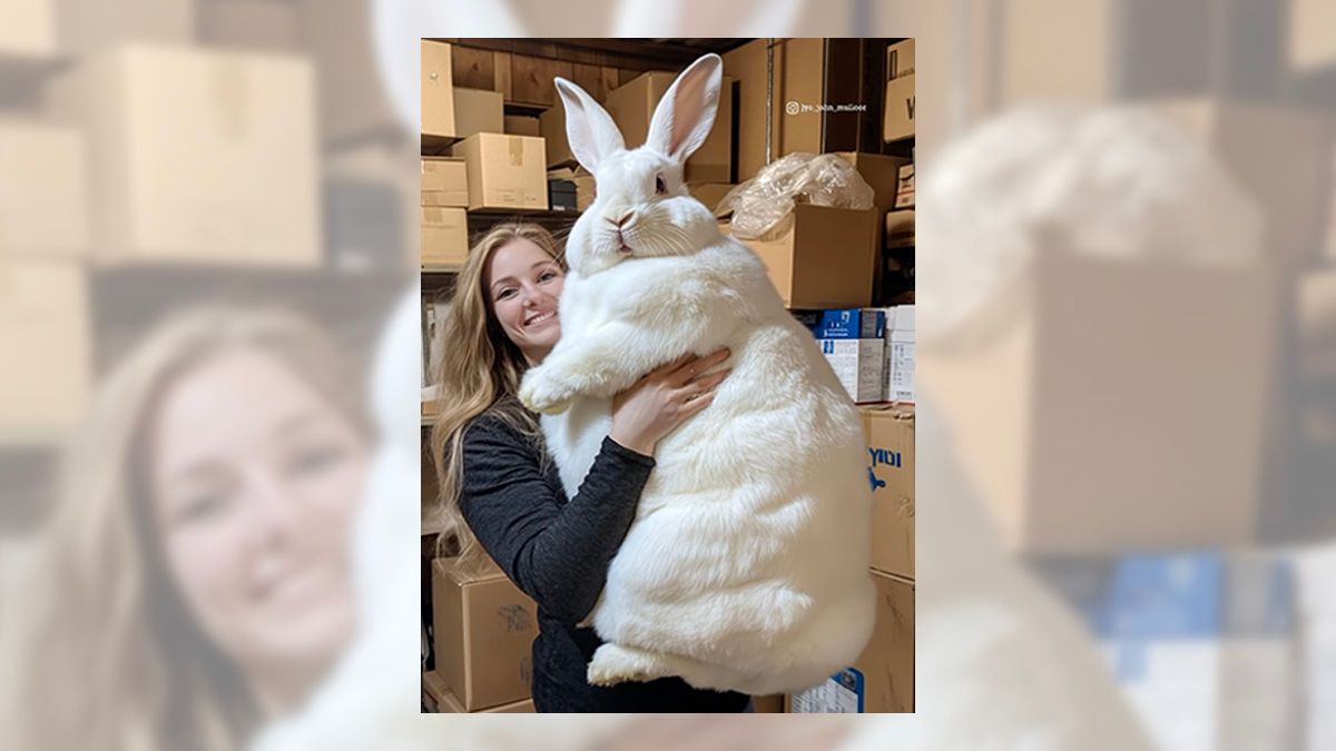 Video Authentically Shows Woman Holding Giant White Rabbit?