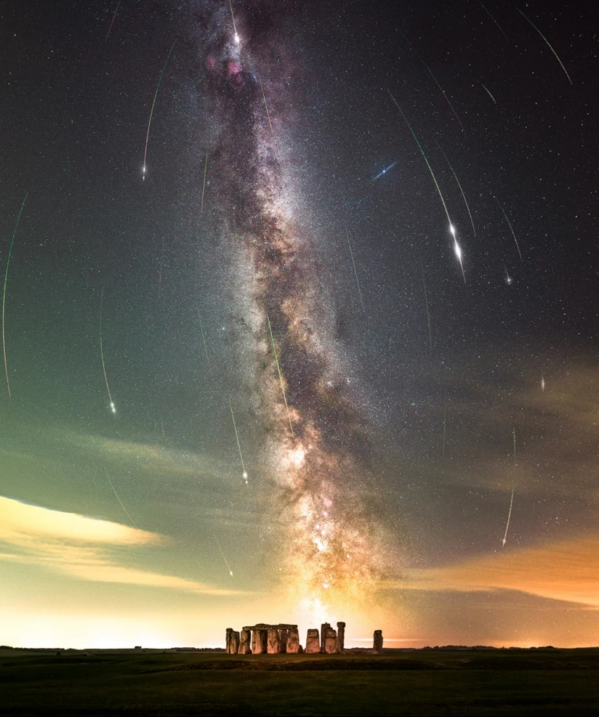 Perseid’s Meteor shower over Stonehenge