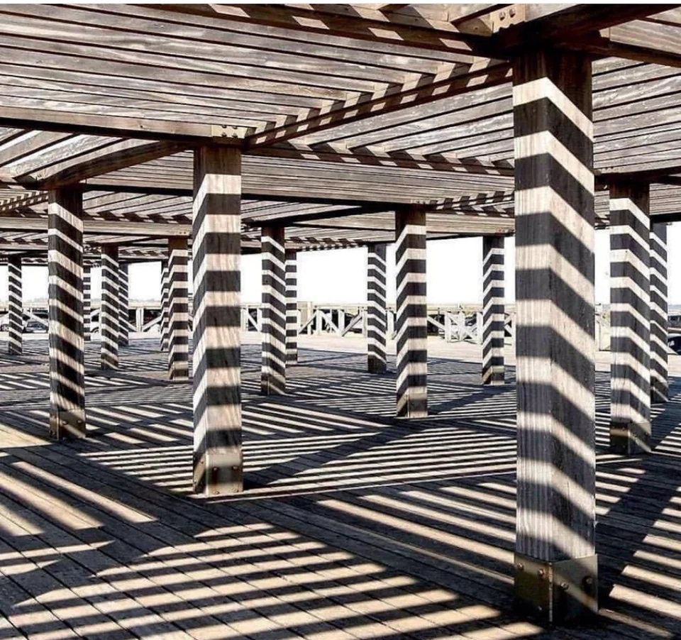 The shadows that the sun casts on this structure