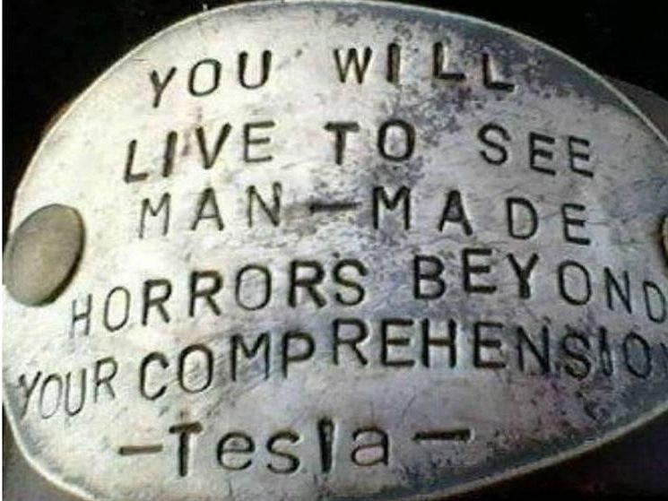 A quote made by Nikola Tesla shortly before his death 1943