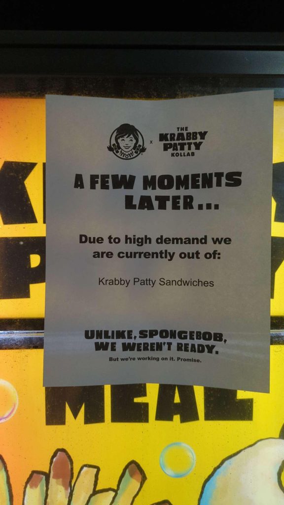 A sign at my local Wendy’s