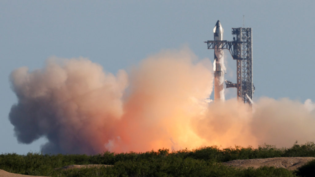 SpaceX launches Starship rocket, but abandons attempt to catch booster at launch site