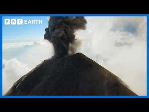 Precision Drone Flying Around An Erupting Volcano (Pt. 1) | BBC Earth Science