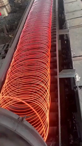 This machine rolling out steel wire…