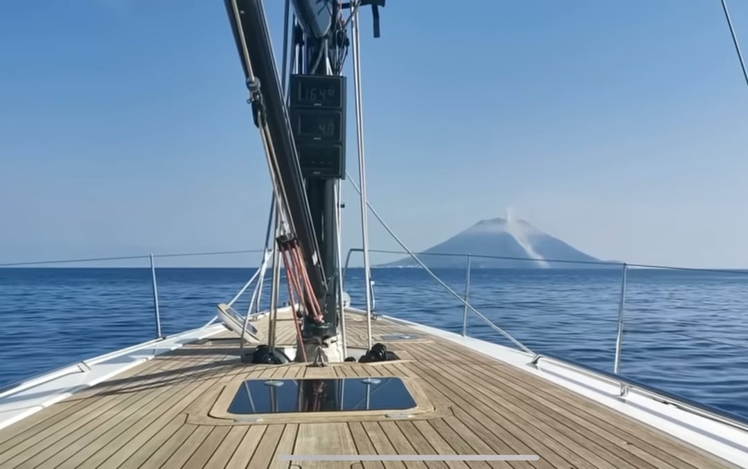 Filming a Volcano when it happens to go off.