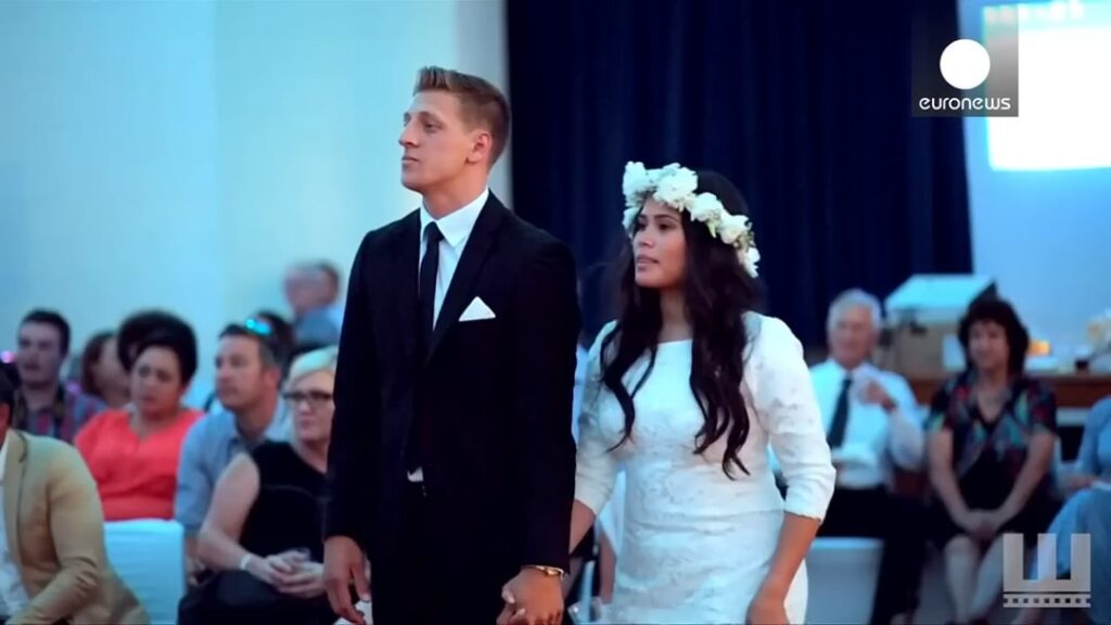 Emotional wedding Haka moves Maori bride to tears, NZ.