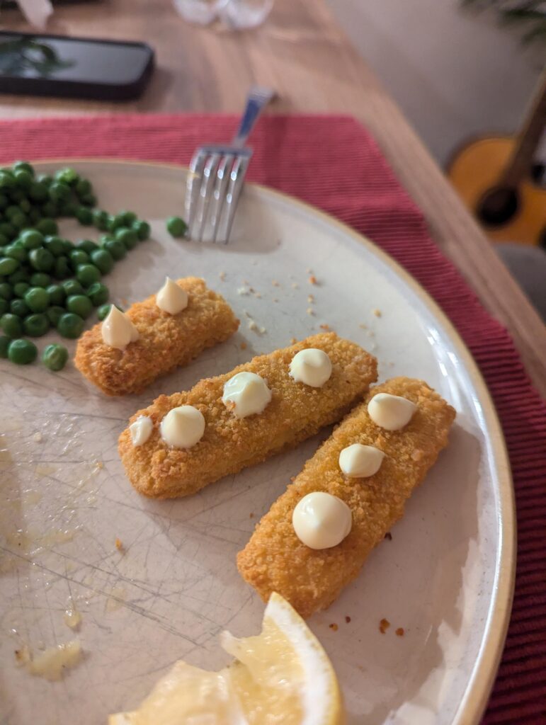 My wife pre-portions mayo for each bite of her fish fingers