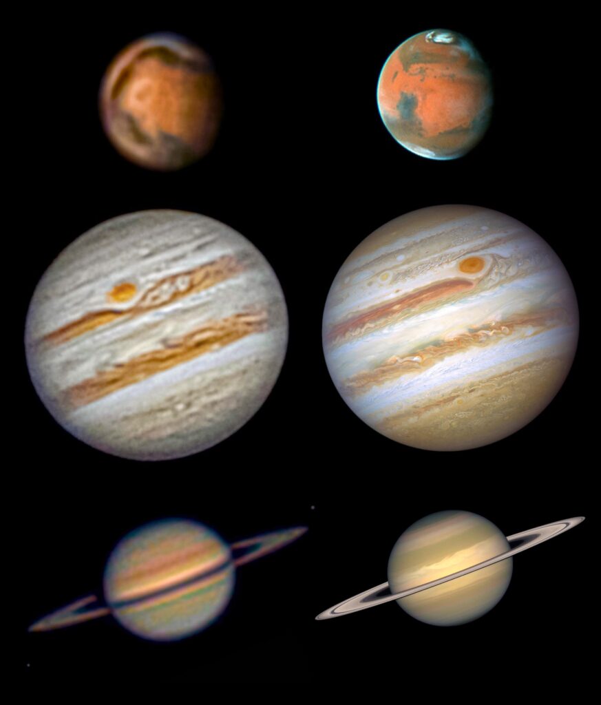 Planets: My $1000 Telescope Images Compared to the $6 Billion Hubble Space Telescope