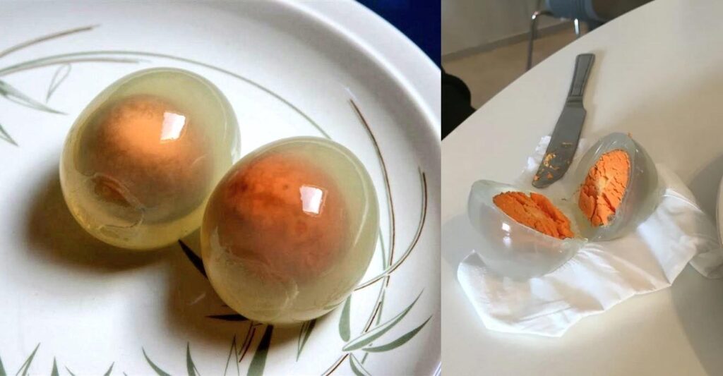 Penguin egg whites turn clear when boiled