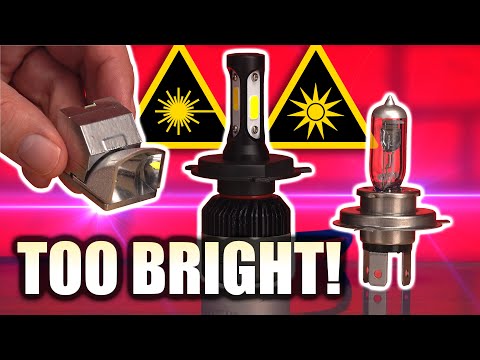 TOO BRIGHT Car Headlamps!?! | Laser LEP vs. LED vs. Halogen | Stronger than Sunlight