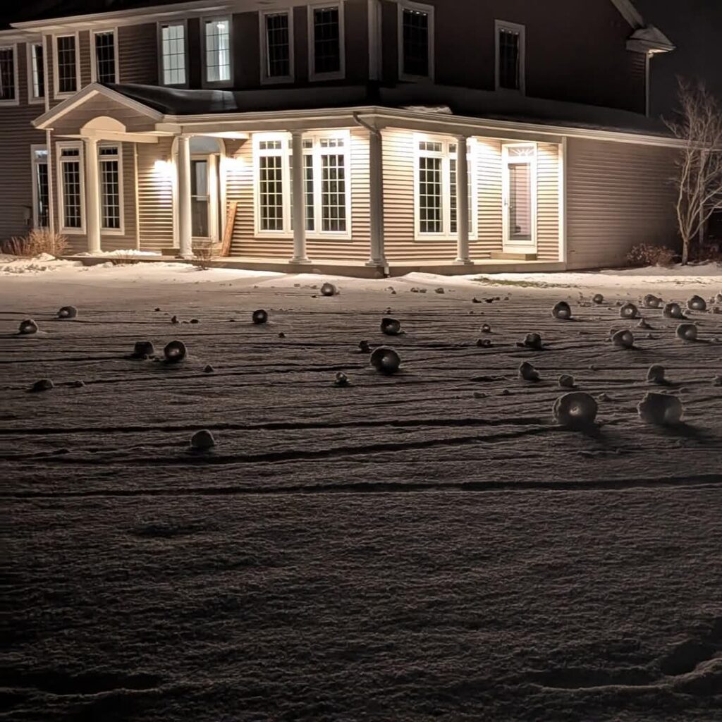 Intense wind in West Michigan made snow rollers