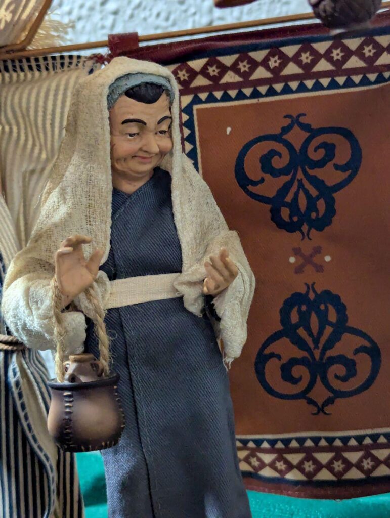 The character in this nativity I found looks like Mr. Bean