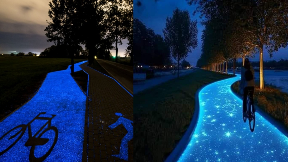 This Glow-in-the-Dark Bike Path Is Real, But That Viral Image Isn’t What You Think