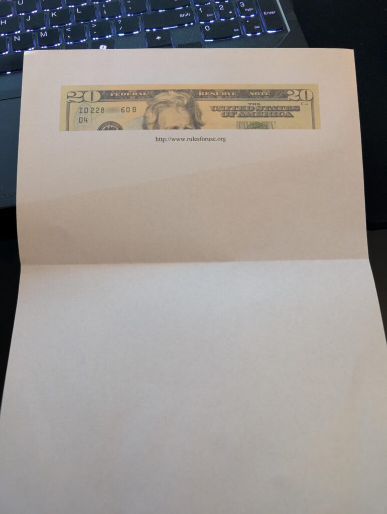 I tried to print fake money for a Christmas prank and my printer wouldn’t let me