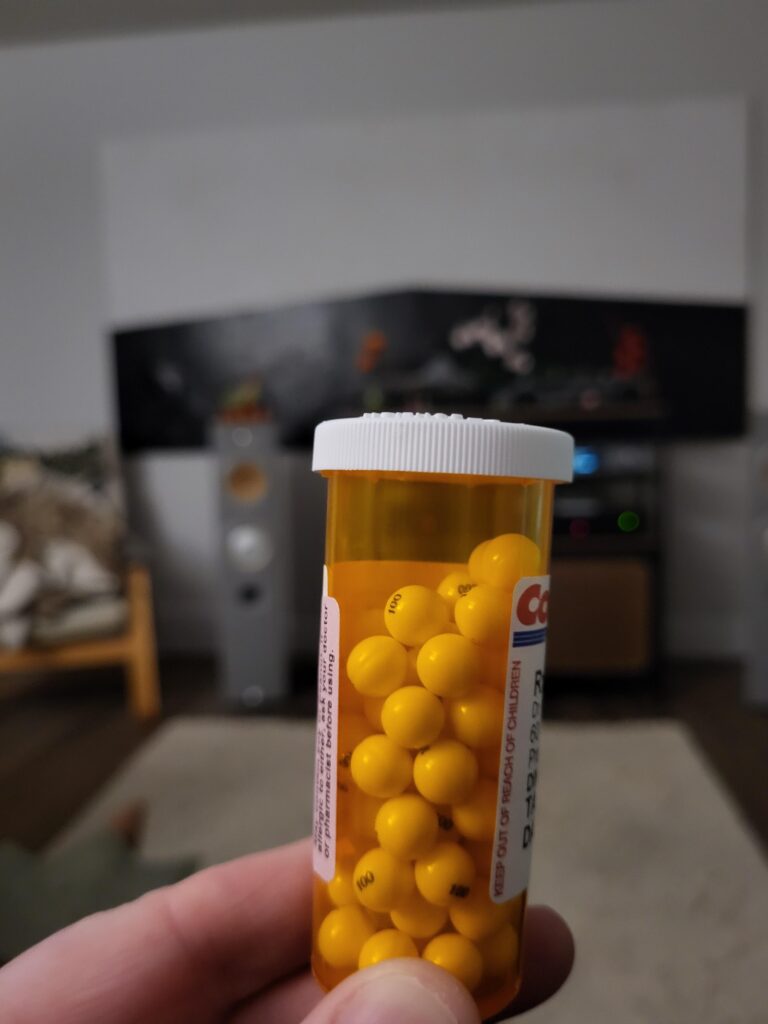 My wife’s new pills are round…