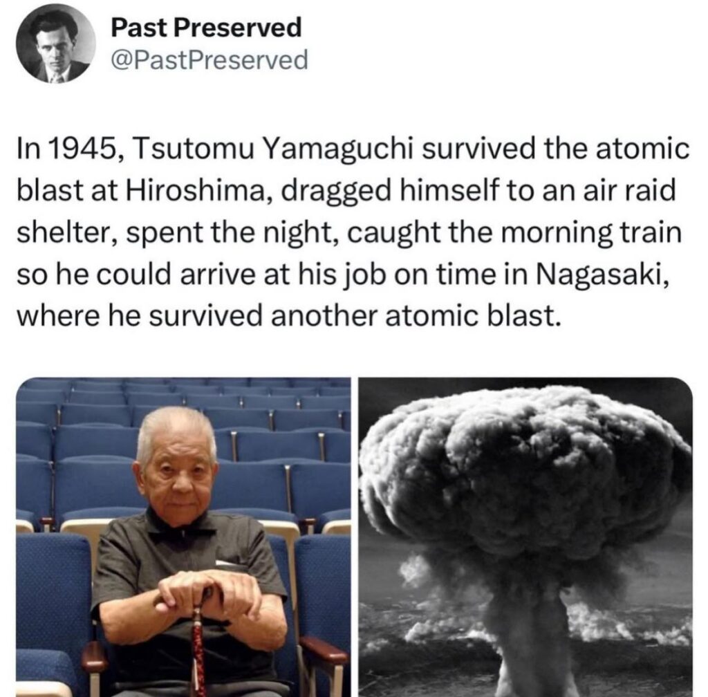 This guy survived the atomic bombings of both Hiroshima and Nagasaki