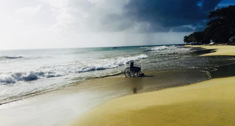 Found an empty wheelchair on an empty beach today.