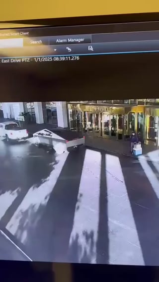 Security Video of Cybertruck Explosion in Vegas This Morning