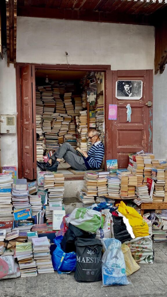 72 Years old Muhammad Al-Azizi a Moroccan Bookseller who has been selling books for 56 years.