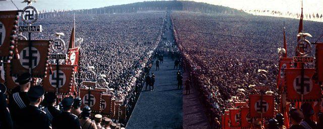 Nazi rally at Reichserntedankfest in 1934 make you realize how enormous it actually was (stitched photo)