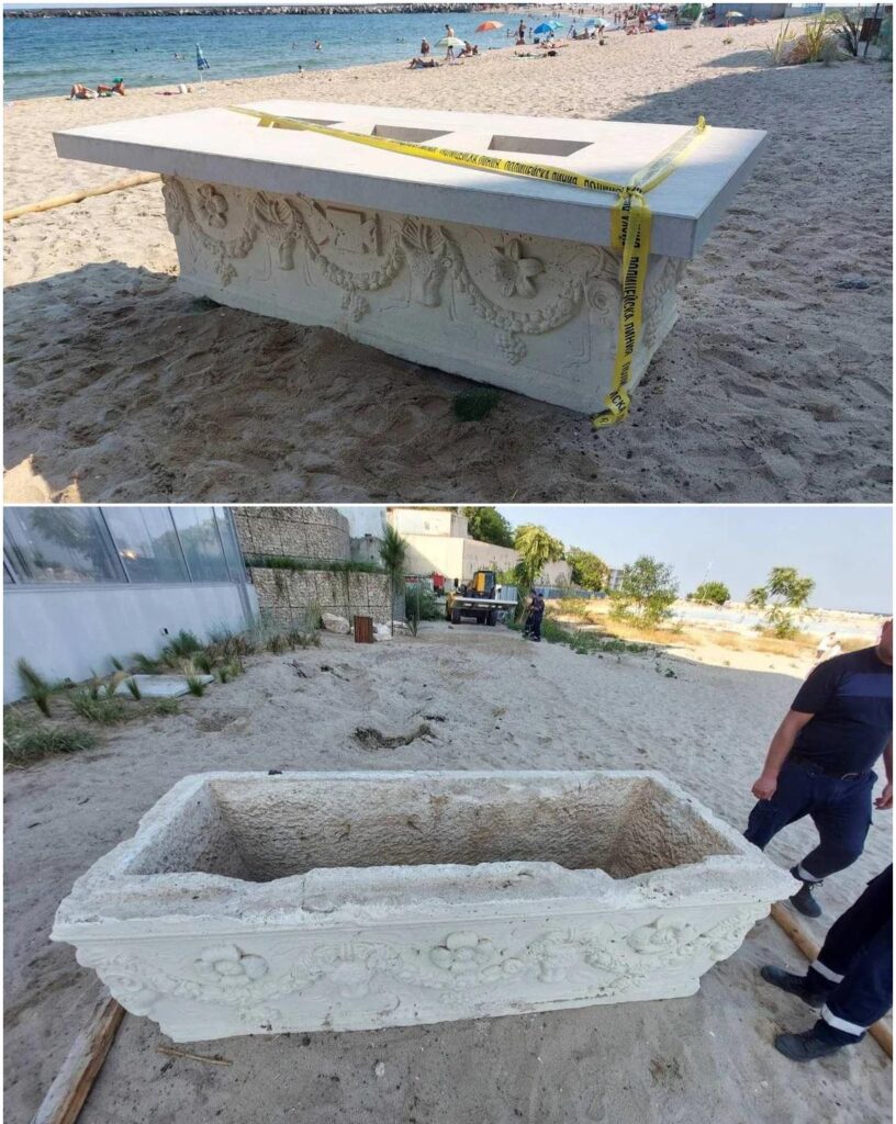 In July 2024, A tourist noticed that this table at a beach bar in Varna – Bulgaria, was actually an ancient artifact. After alerting authorities, it w…