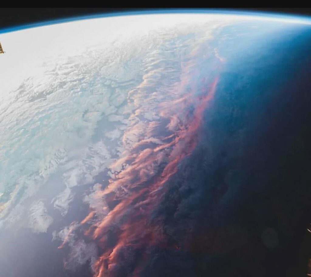 This is what the sunset looks like from space