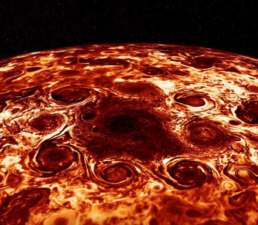 Cyclones at Jupiter’s North Pole