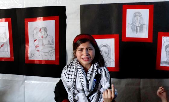 Absent faces, destroyed homes – young students paint the pain of Gaza